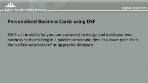 Dsf business model