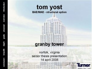 tom yost BAEMAE structural option granby tower norfolk