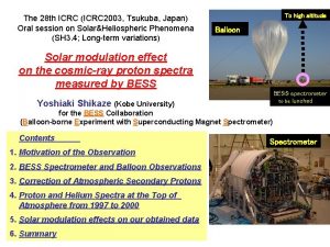 The 28 th ICRC ICRC 2003 Tsukuba Japan