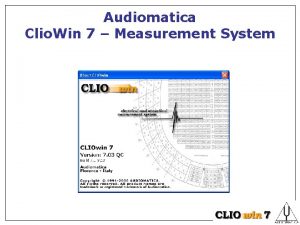 Clio audio measurement