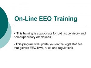 Online eeo training