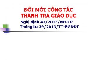 I MI CNG TC THANH TRA GIO DC