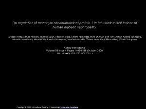 Upregulation of monocyte chemoattractant protein1 in tubulointerstitial lesions