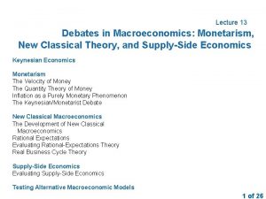 Monetarist vs classical economics