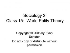 World polity theory example