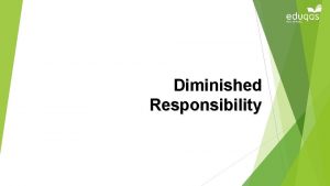Diminished responsibility in criminal law