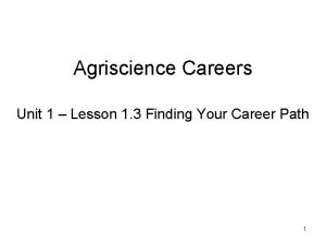 Agriscience careers