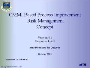 Cmmi risk management