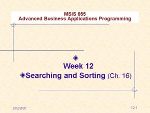 Advanced business applications