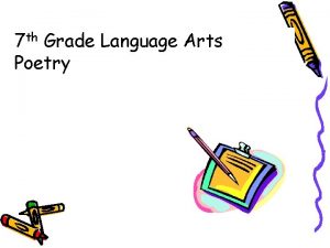 7 th Grade Language Arts Poetry Poetry Vocabulary