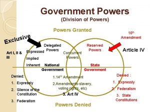 Division of powers definition government