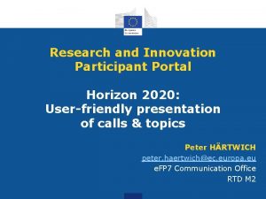 Horizon participant portal
