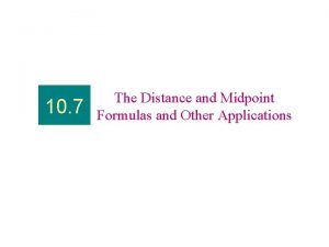 Distance midpoint formula