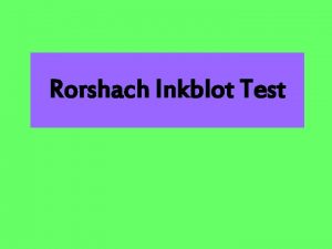 Meaning of rorschach test