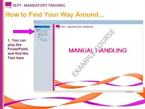 SEPT MANDATORY TRAINING CO UR SE How to