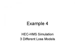 Example 4 HECHMS Simulation 3 Different Loss Models