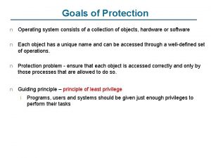 Goals and principles of protection in os
