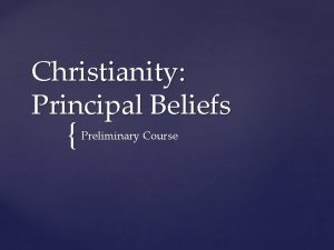 Principal beliefs of christianity