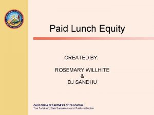 Paid Lunch Equity CREATED BY ROSEMARY WILLHITE DJ