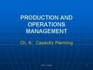 Capacity in operations management