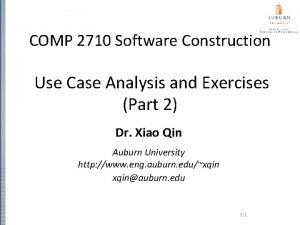 COMP 2710 Software Construction Use Case Analysis and