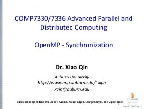 COMP 73307336 Advanced Parallel and Distributed Computing Open