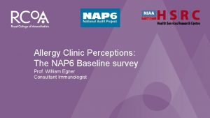 NAP 6 Perioperative Anaphylaxis Allergy Clinic Perceptions The