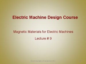 Magnetic materials used in electrical machines
