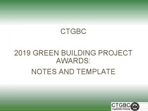 Green building notes