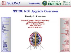 NSTXU Supported by NSTXU NBI Upgrade Overview Timothy