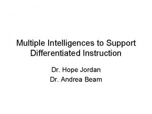 Multiple intelligences and differentiated instruction