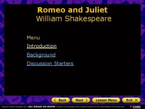 Romeo juliet background