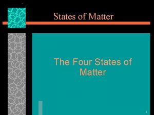 States of Matter The Four States of Matter
