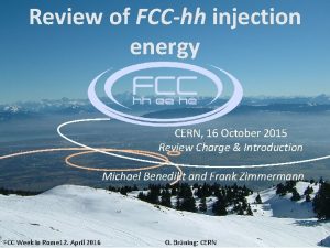 Review of FCChh injection energy CERN 16 October