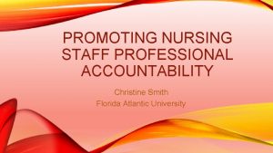 Accountability in nursing leadership