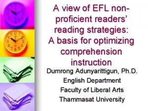 A view of EFL nonproficient readers reading strategies