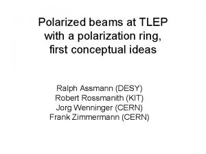 Polarized beams at TLEP with a polarization ring