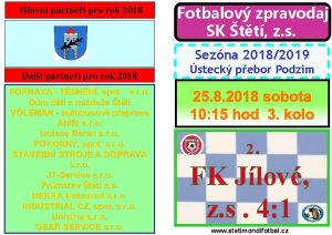 Hlavn partnei pro rok 2018 Fotbalov zpravodaj SK