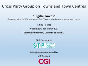 Cross Party Group on Towns and Town Centres