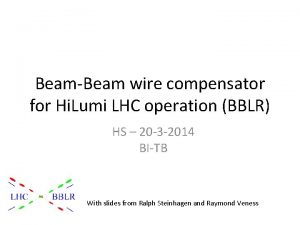 BeamBeam wire compensator for Hi Lumi LHC operation