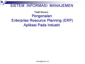 Sap sistem informasi manajemen
