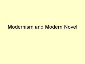 Modern novel definition