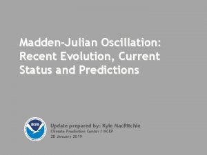 MaddenJulian Oscillation Recent Evolution Current Status and Predictions