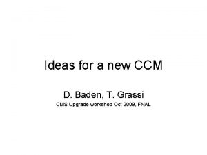 Ideas for a new CCM D Baden T