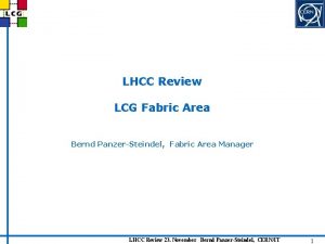 LHCC Review LCG Fabric Area Bernd PanzerSteindel Fabric