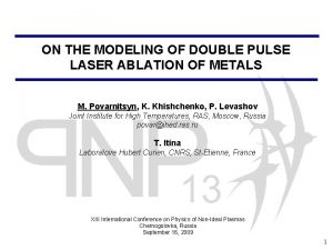 ON THE MODELING OF DOUBLE PULSE LASER ABLATION