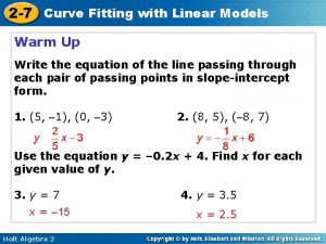 Curve fitting with linear models