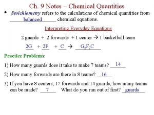 Chapter 9 chemical quantities