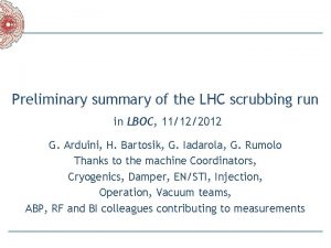 Preliminary summary of the LHC scrubbing run in