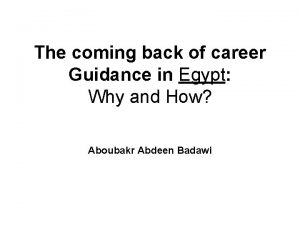 Career counseling egypt